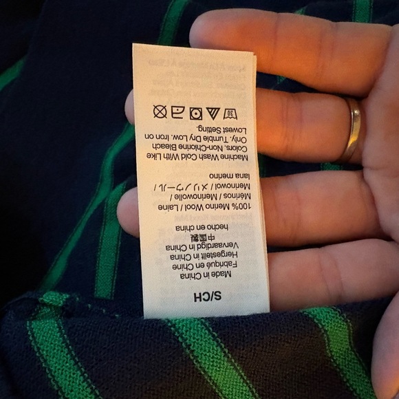 J Crew Striped Drop-Shoulder Pullover 100% Merino Wool Size S - Picture 10 of 12